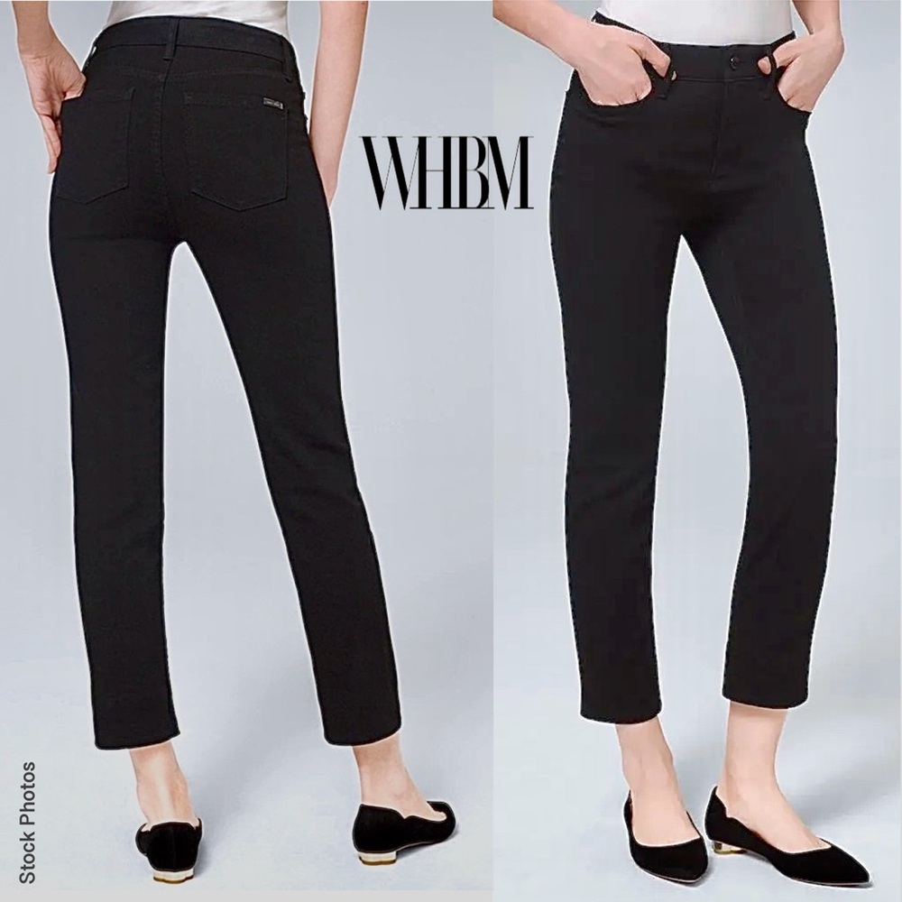 NWT White House Black Market The Straight Crop Black Jeans (6P) - Picture 14 of 15